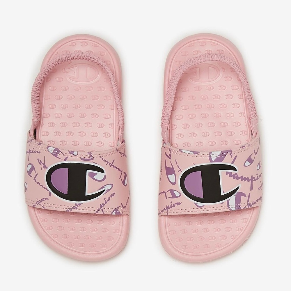 NWT Champion Pink Purple Slides Baby Girl Size 4 - Picture 2 of 8